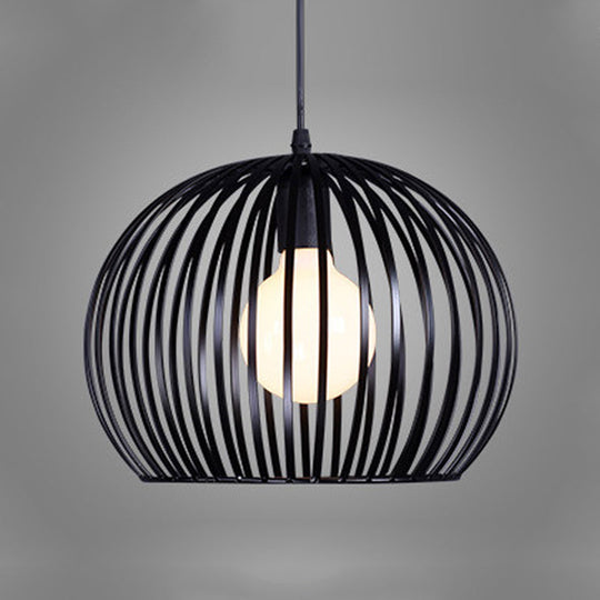 Contemporary Metal Spherical Hanging Pendant - 7/12/14 Wide 1 Head Black/White