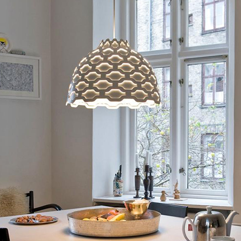Nordic Restaurant Pendant Light With Metal Bowl Shade - 1 Head Hanging Lamp