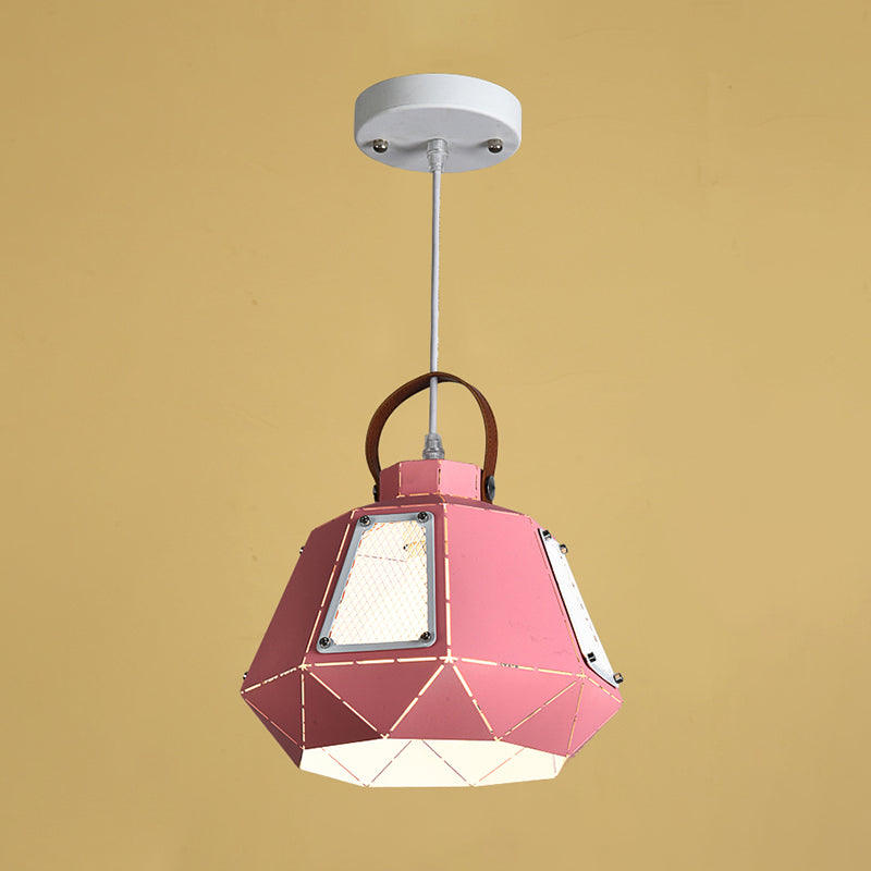 Modern Metal Urn Pendant Lighting 10/14 Wide Grey/Pink/Yellow 1 Head Hanging Ceiling Light With