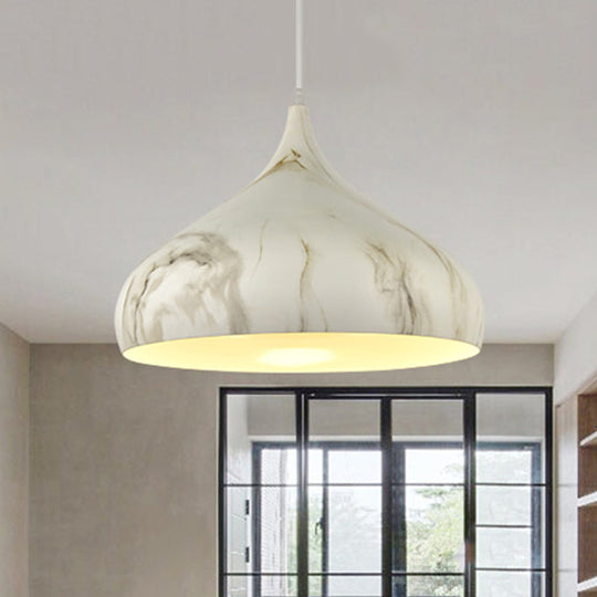 Ivory Dome Down Nordic Metal Ceiling Light for Dining Room - 1 Head, 9.5"/12.5" Wide