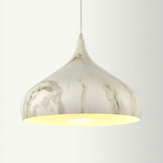 Nordic Metal Dome Down Lighting Ivory Ceiling Hanging Light For Dining Room - 9.5/12.5 Wide