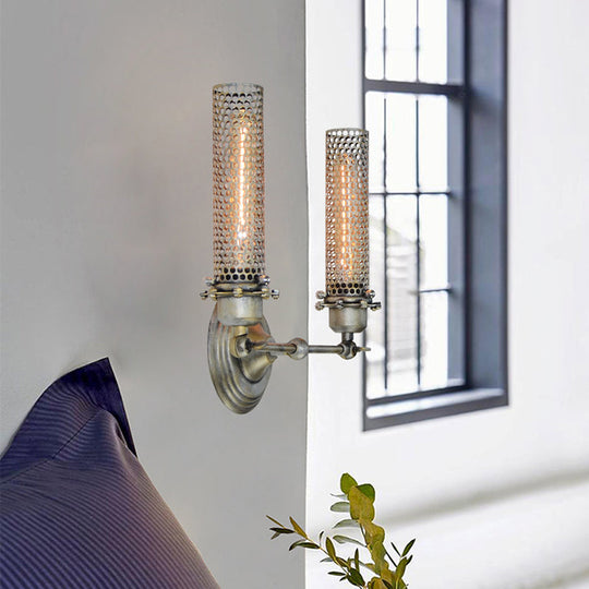 Modern Industrial Bronze Wall Sconce Light With Tube Metal Shade 2 /