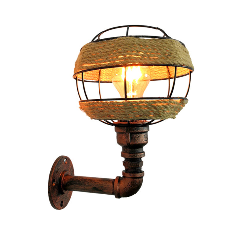 Industrial Metal Sconce With 1 Light In Weathered Copper For Living Room Wall Lighting