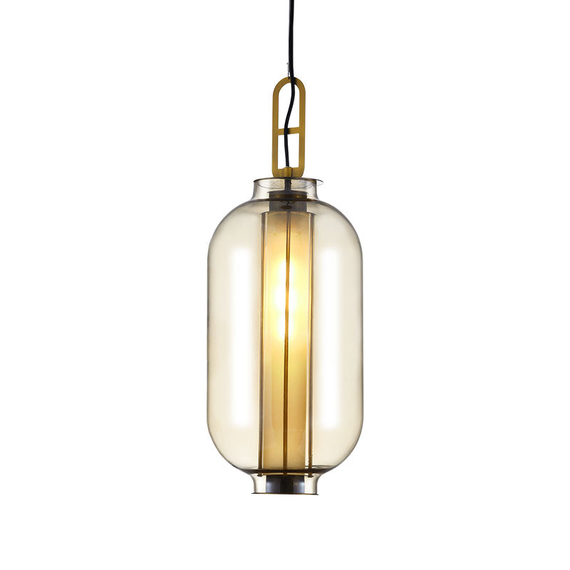 Rural Cognac Glass Led Pendant Lamp For Restaurant 8.5/10.5 Wide