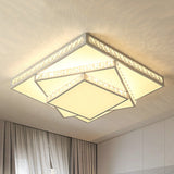 Modern Acrylic Led Square Ceiling Lamp - White Flush Mount Lighting 16/19.5/23.5 Wide & 3 Color