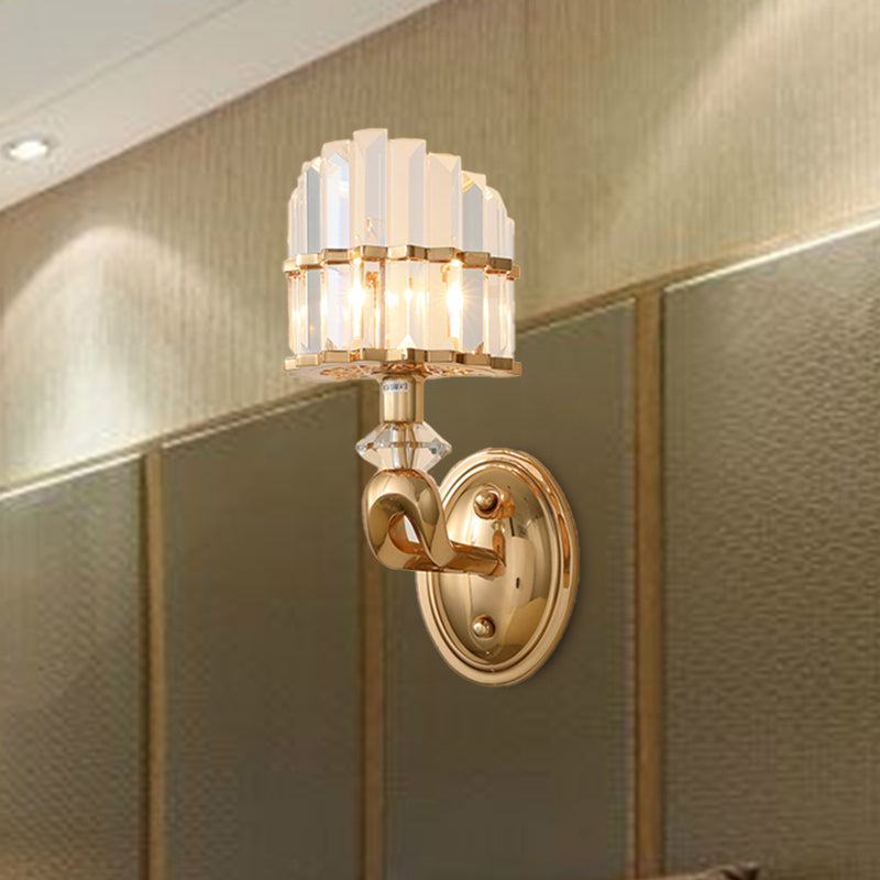 Modern Crystal Gold Wall Lamp - Geometric Design With Led Lighting Perfect For Living Room 1 /