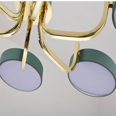 Modern Scandinavian Round Hanging Chandelier - 6-Light Acrylic Pendant Fixture For Living Room