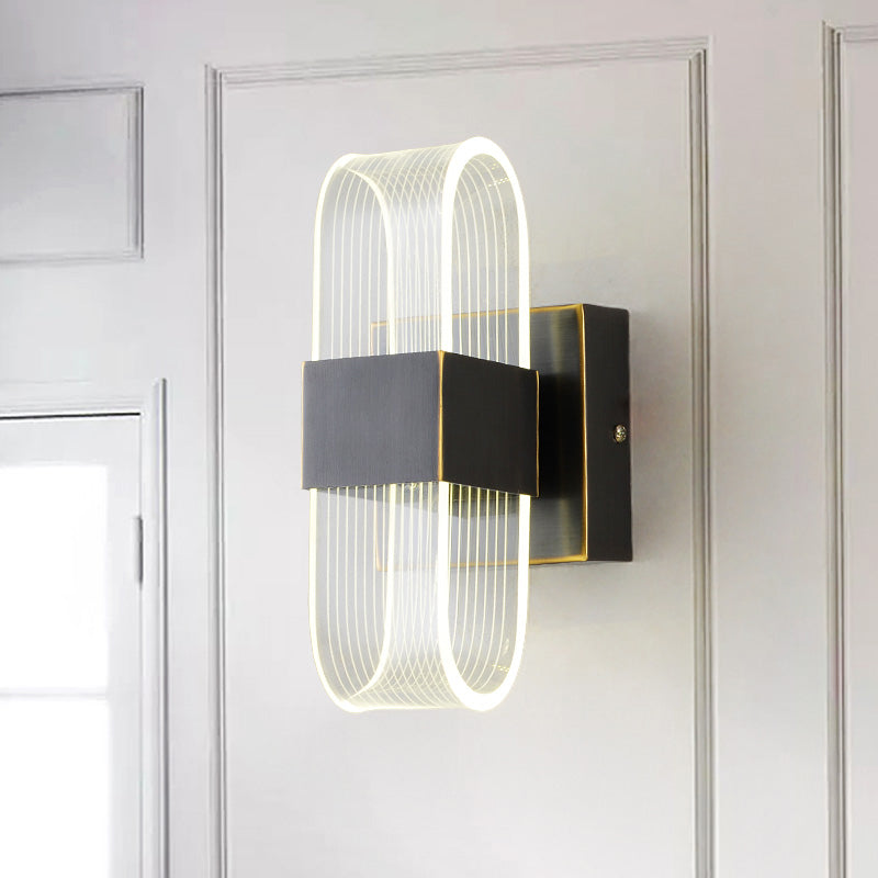 Modern Led Wall Sconce Light: Metal Square Design Black Finish Ideal For Living Room