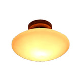 Frosted Glass Semi-Circle/Square Flush Ceiling Light - Modern 1-Light Mount For Corridor