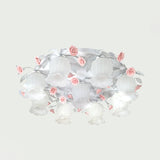 9-Head White Glass Rose Ceiling Light - Countryside Flush Mount For Living Room