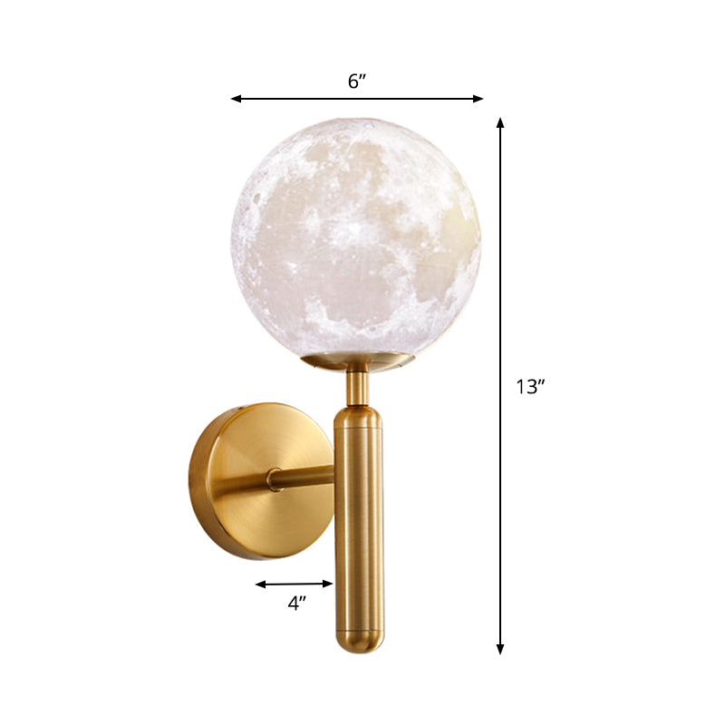 Contemporary White Glass Wall Sconce Light With Gold Metal Pencil Arm
