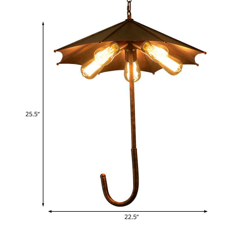Industrial Metal Ceiling Pendant Chandelier - Rustic 5-Light Hanging Fixture for Restaurants