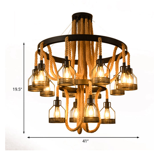 Modern Circular Metallic Chandelier - 4/6/14 Lights In Black Restaurant Ceiling Light Fixture |
