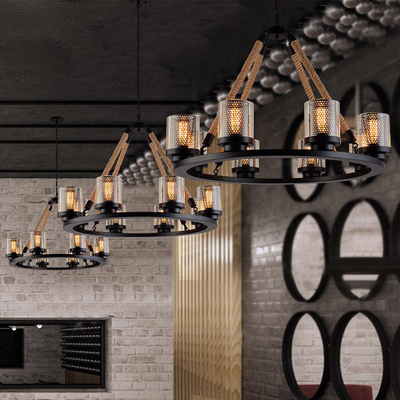 Industrial-Style Metal Black Chandelier Pendant Ceiling Lamp - 6/8 Lights Ideal For Restaurants 8 /
