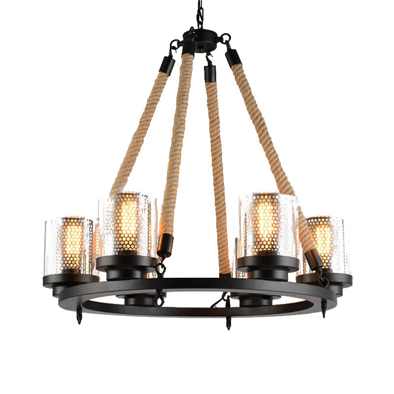 Industrial Metal Black Chandelier Pendant with 6/8 Lights - Stylish Ceiling Lamp for Restaurants