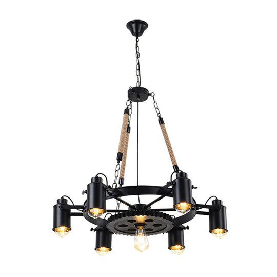 Black Metallic Pendant Chandelier - Factory Tube Design With 7/9/11 Lights For Dining Room 7 /