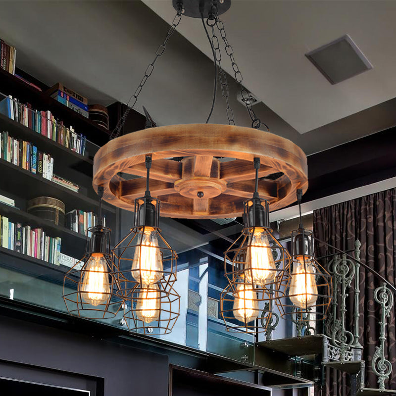 Black Metal Chandelier Light | Farmhouse Hanging Ceiling Fixture – 6/8 Lights | Ideal for Living Room