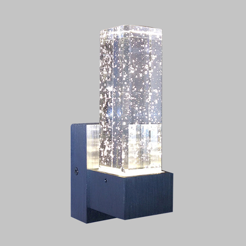 Modern Led Crystal Wall Sconce Light Fixture For Bedrooms - Clear Bubble Design In Warm/White