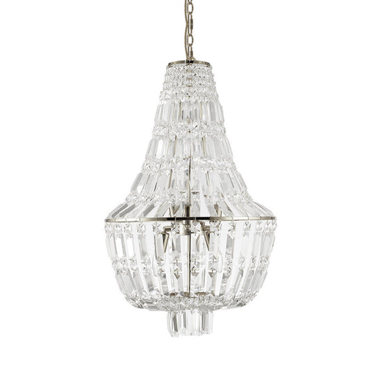 Modernist Crystal Chandelier With 4 Heads - Gold/Silver Bedroom Ceiling Pendant Light