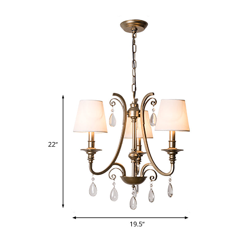 Modern Teardrop Crystal Chandelier Pendant Light With Brass Finish And Shade Options