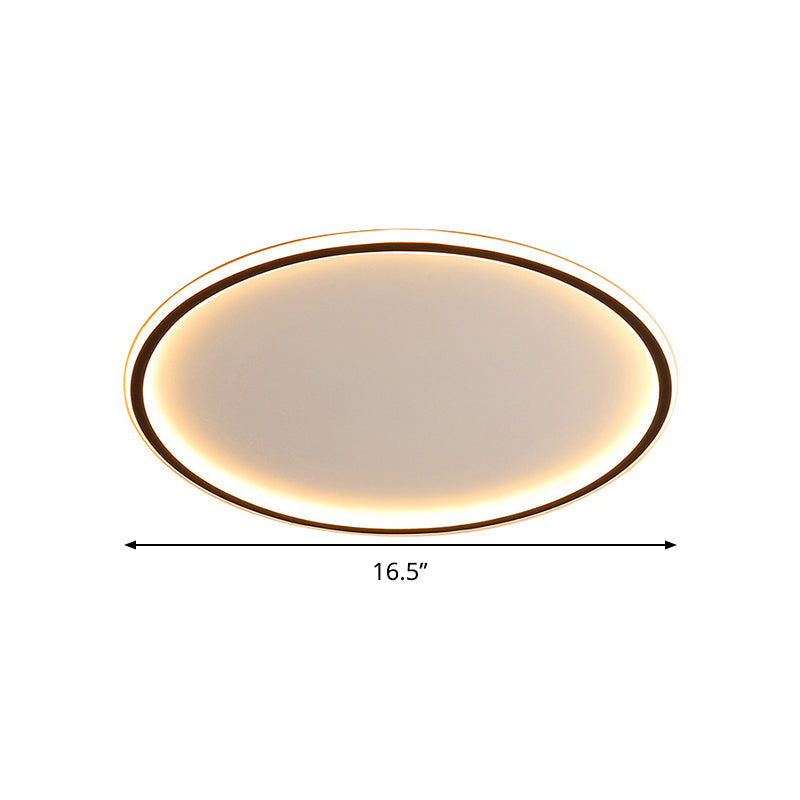 Nordic Style Led Disc Ceiling Light - Aluminum Black Flush Lamp Remote Control Dimming 16/19.5/23.5