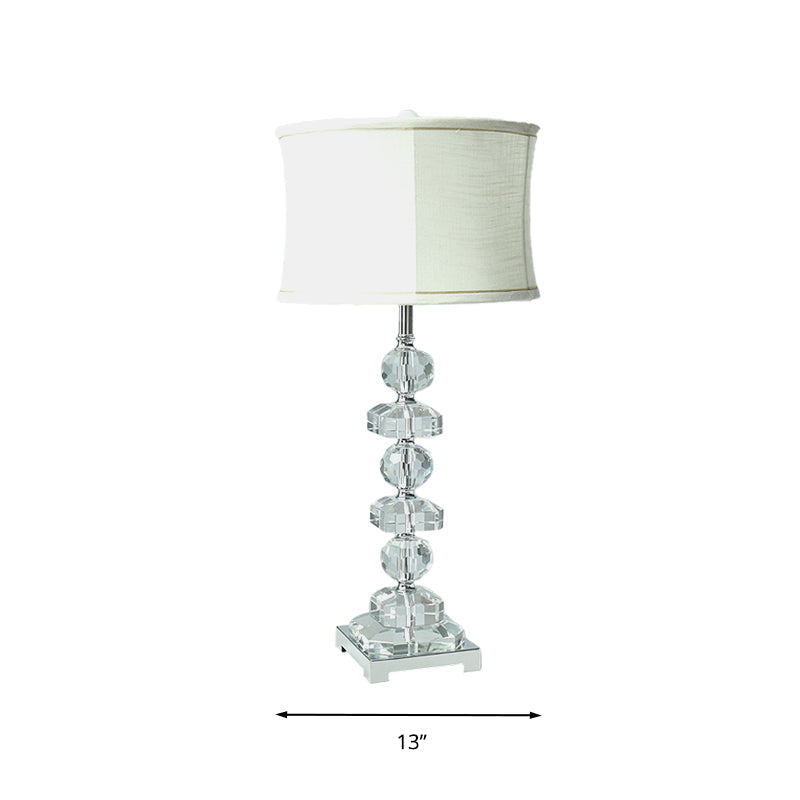 Traditional Style Crystal White Nightstand Lamp For Living Room