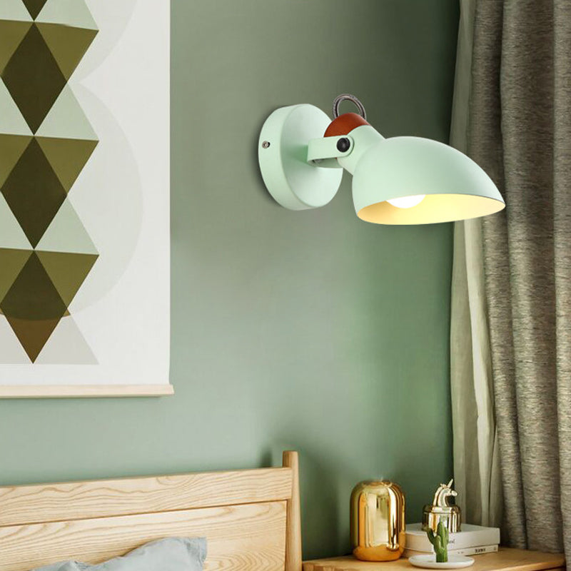 Adjustable Arm Macaron Green Flare Sconce Wall Mounted Light