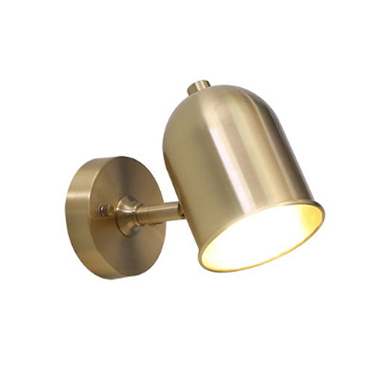 Contemporary Gold Dome Led Wall Lamp For Bathroom - Modern 1 Light Mount With Metal Shade