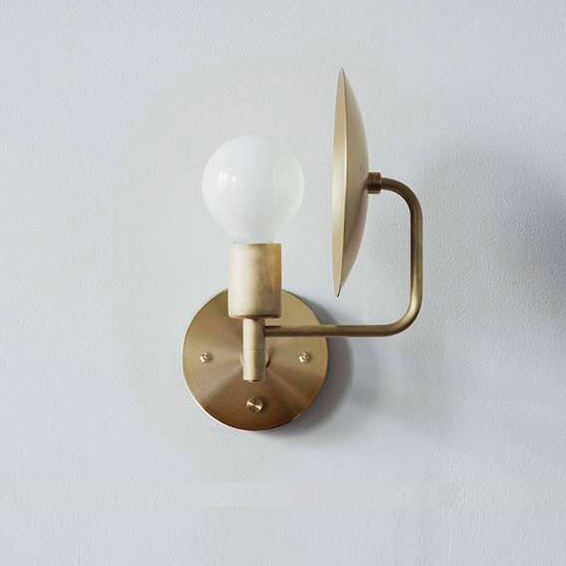 Gold Bare Bulb Led Wall Sconce - Modern Metal Lighting Fixture For Living Room