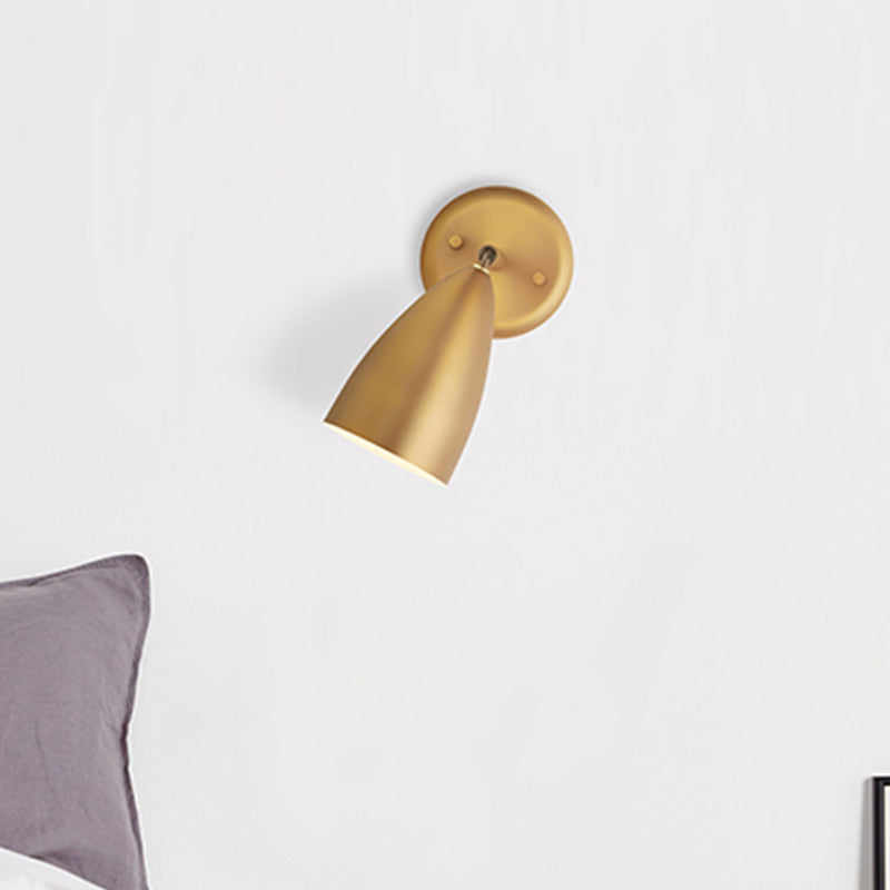 Contemporary Brass Bedroom Sconce - Elongated Dome Wall Mount Lamp