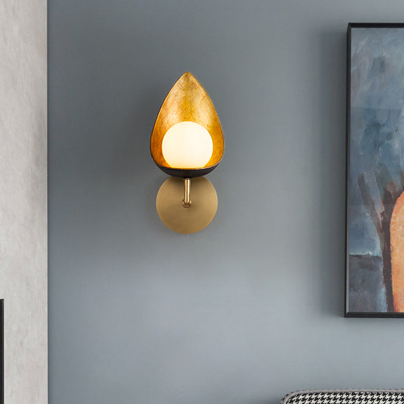 Contemporary Brass Led Wall Sconce Light For Bedroom - Sphere Design