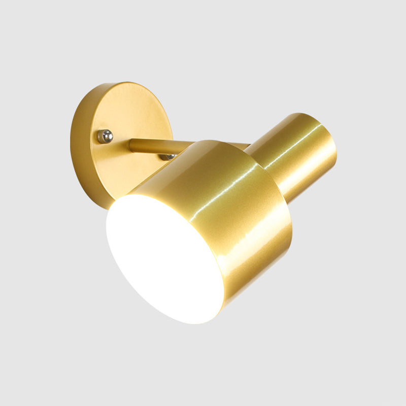 Gold/Rose Gold Cylinder Wall Sconce With Metal Shade - Perfect For Bedroom Lighting