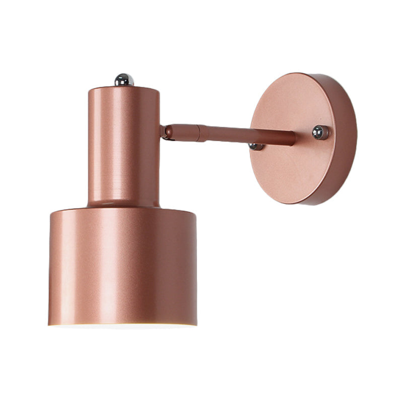 Gold/Rose Gold Cylinder Wall Sconce With Metal Shade - Perfect For Bedroom Lighting