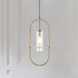Gold Modernist Cylinder Pendant Light For Living Room Ceiling