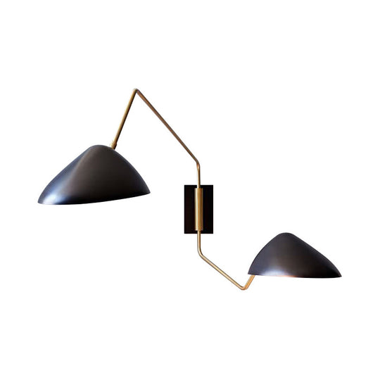 Minimalist Metal Led Wall Light With Swing Arm - Perfect For Living Room Black
