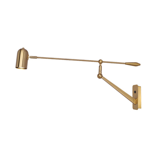 Gold Swing Arm Wall Sconce For Bedroom & Living Room