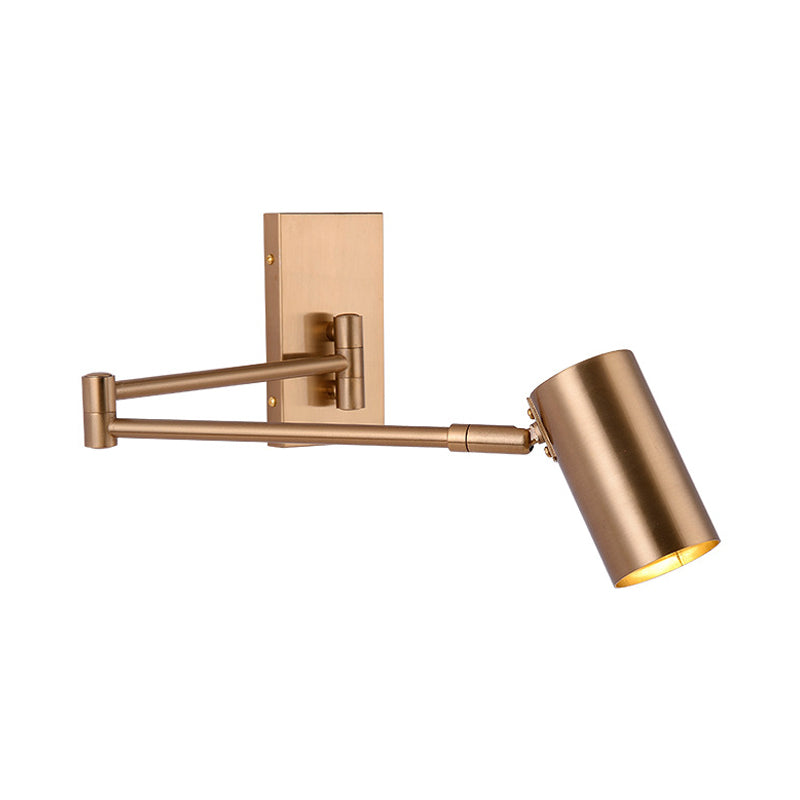 Modernist Gold Led Wall Sconce With Metal Shade - Bedroom Lighting