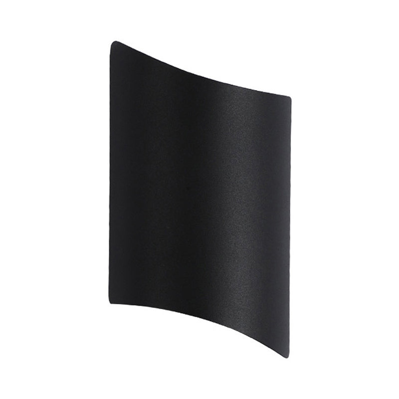 Modern Led Outdoor Wall Sconce With Geometric Metal Shade In Warm/White Light - Black Fixture
