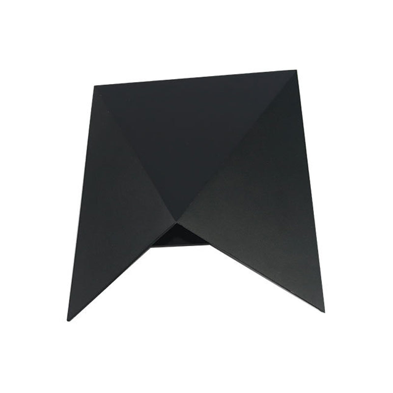 Modern Geometric Metal Wall Sconce Light With Led Black Finish Warm/White Lighting