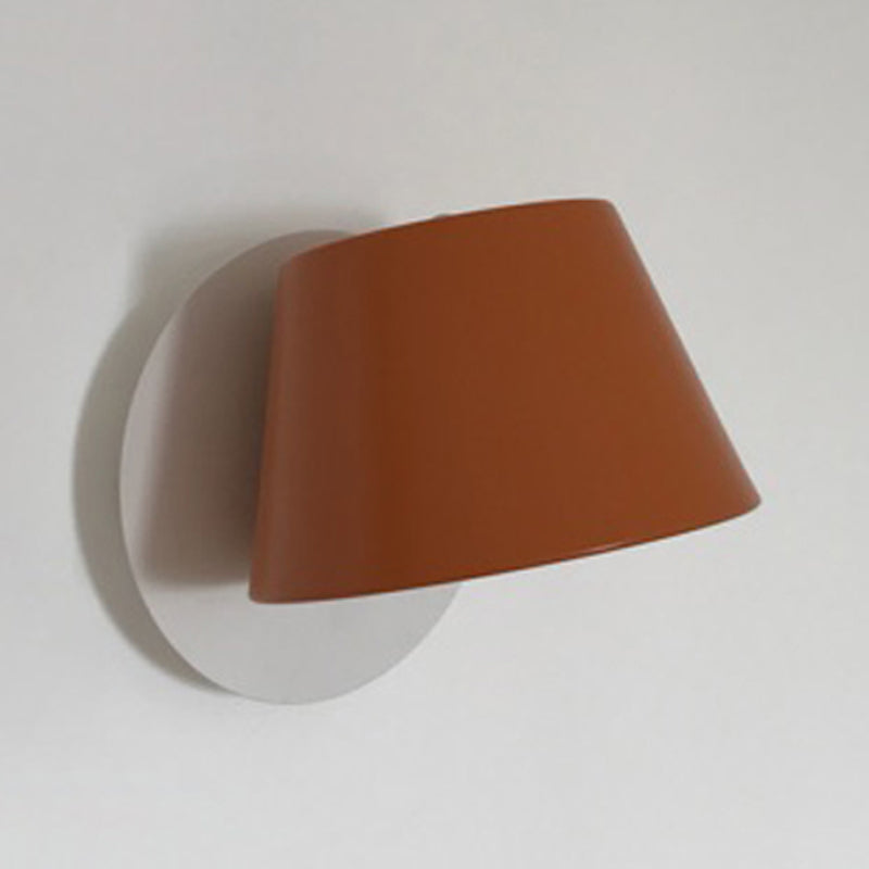 Modernist Led Wall Mount Light Fixture With Orange Barrel Design - 1 Bulb Metal Lighting