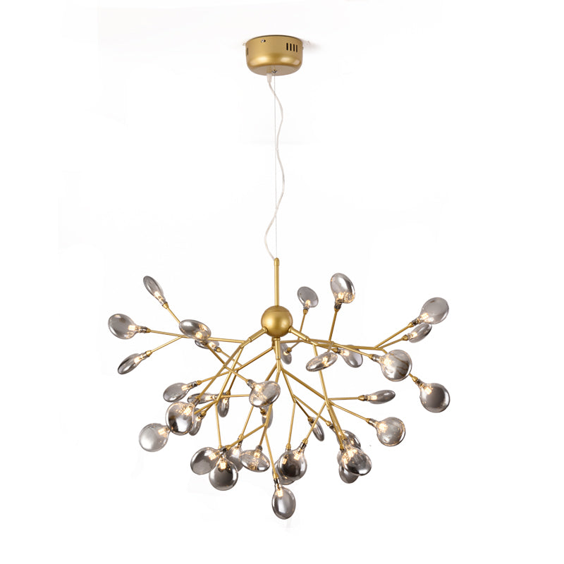 Post-Modern Glass Chandelier Light For Dining Room With Led Ceiling Lighting - Branched Firefly