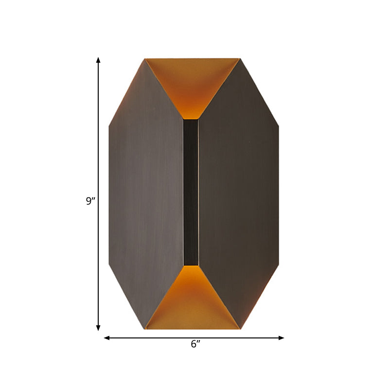 Black Geometric Led Wall Lamp With Metal Shade - Modern 1 Light Mounted Lighting