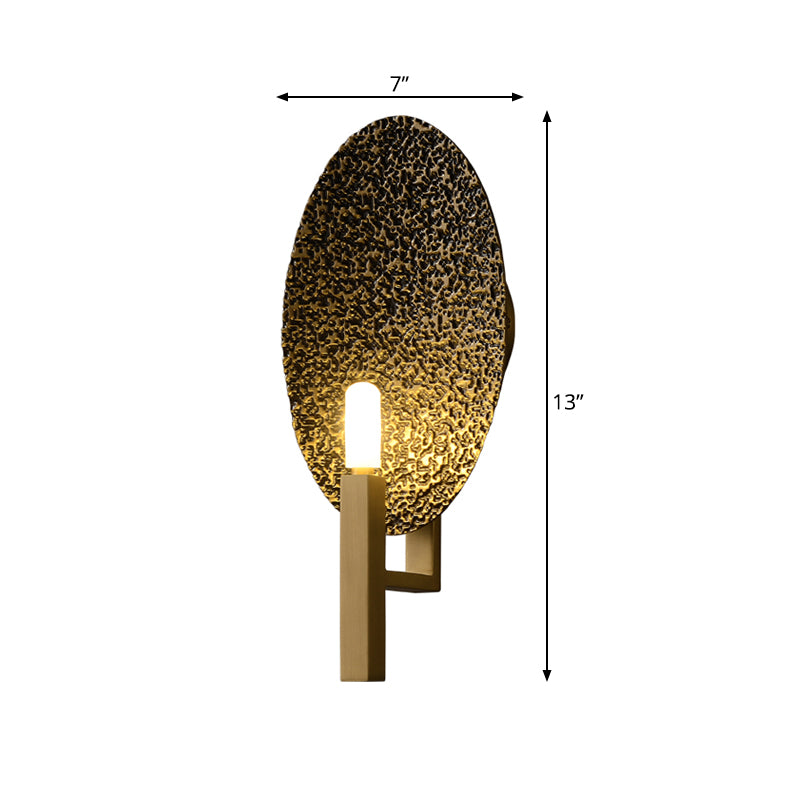 Brass Oval Metal Led Wall Sconce: Stylish Bedroom Lamp
