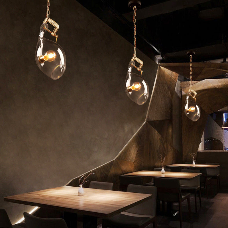 Clear Glass Fish Pendant Light: Modern Restaurant Lighting Fixture