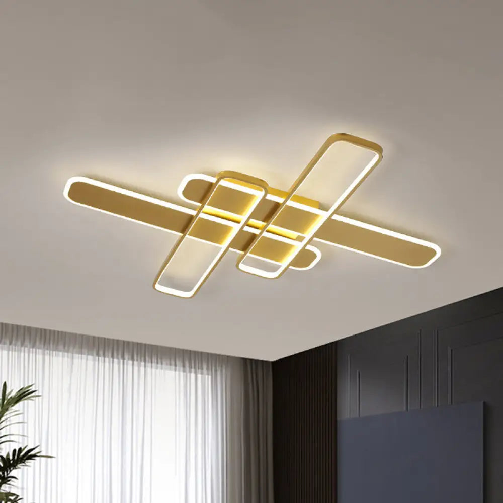 35.5’/43’ W Cross Rectangle Flushmount Led Flush Light Fixture - Minimal Acrylic