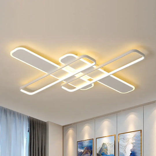 35.5’/43’ W Cross Rectangle Flushmount Led Flush Light Fixture - Minimal Acrylic