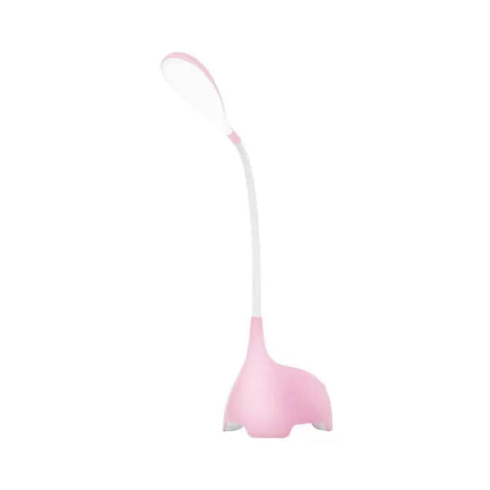 Modern Flexible Gooseneck Desk Lamp 1 Head For Dormitory - Ideal Kids Light Pink