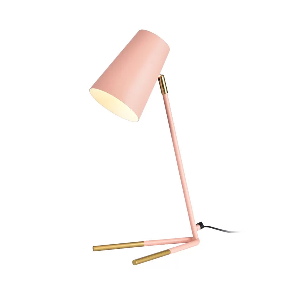 Nordic Metal Bucket Desk Light - Compact Plug In Table Lamp For Study Room Pink