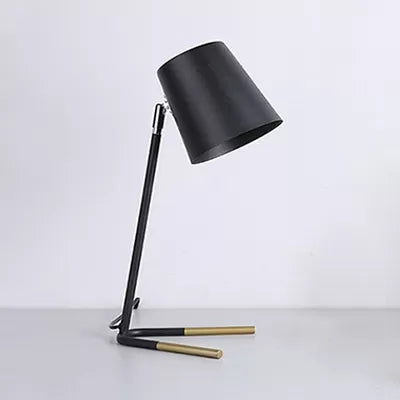 Nordic Metal Bucket Desk Light - Compact Plug In Table Lamp For Study Room