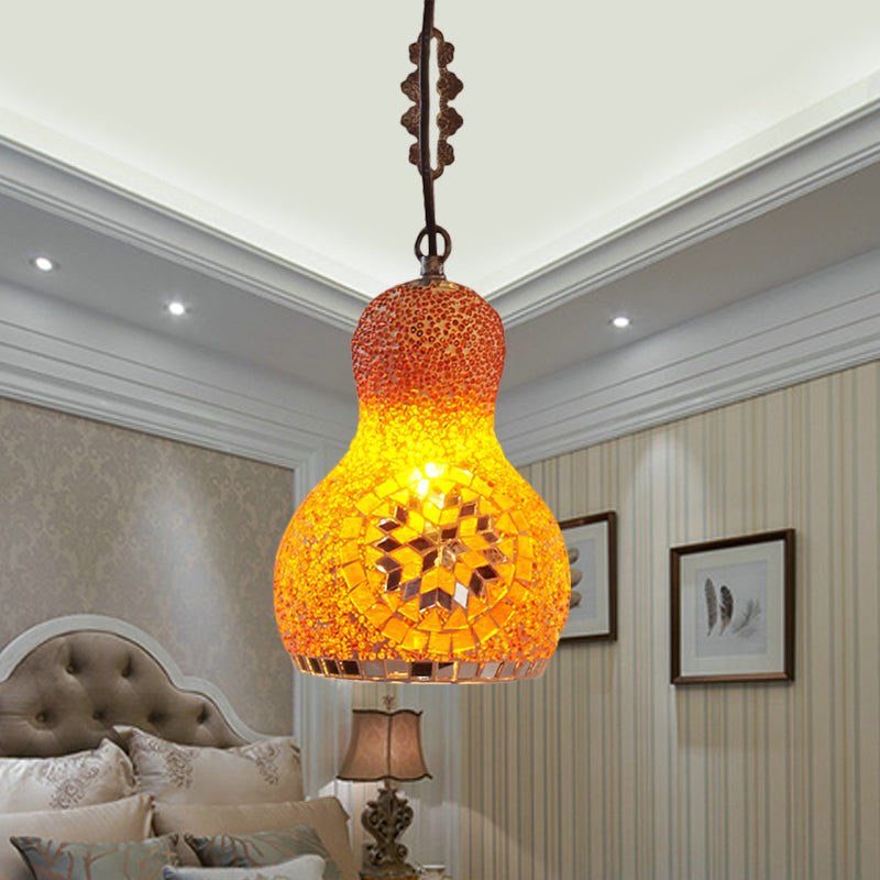 Turkish Cut Glass Gourd Pendant Light Fixture 1 Ceiling Hanging Lamp For Restaurants In